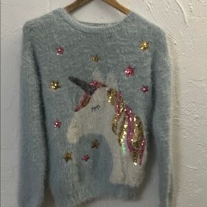 New York Laundry Light Blue Unicorn Sweater